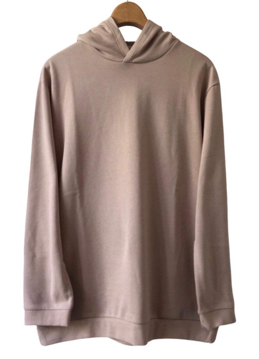 128MU ミニ裏毛 リブ付きプルパーカー サイドポケットL/S