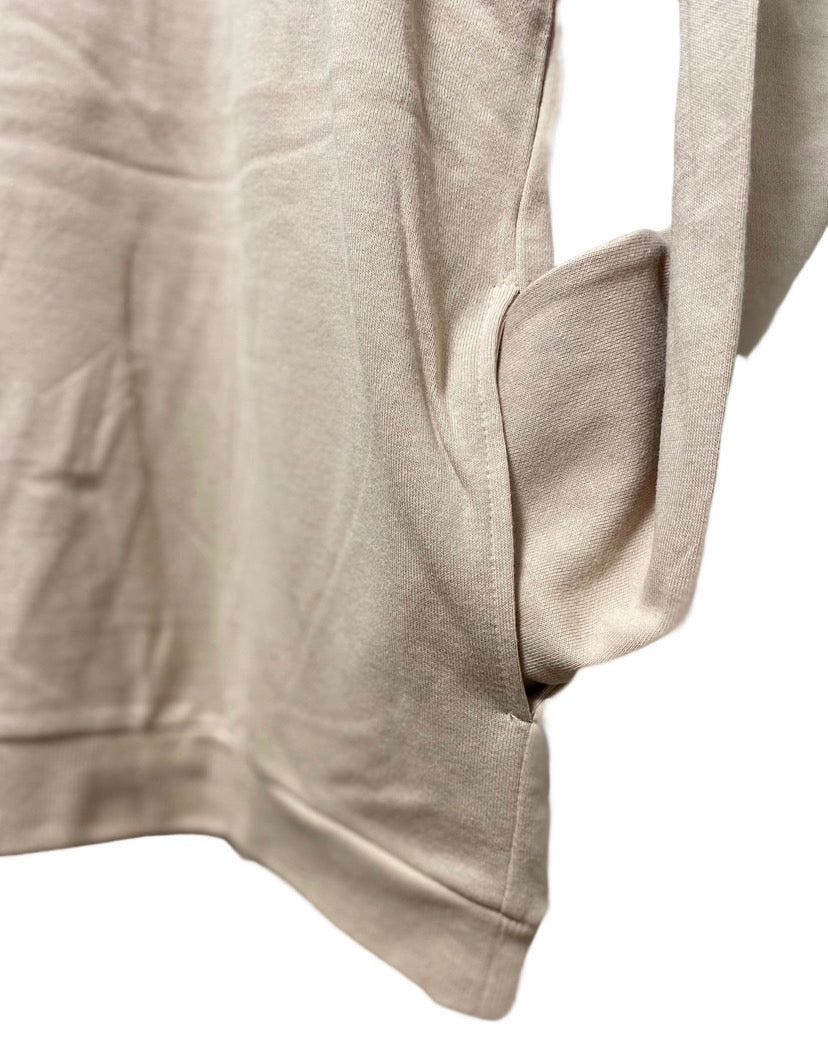 128MU ミニ裏毛 リブ付きプルパーカー サイドポケットL/S