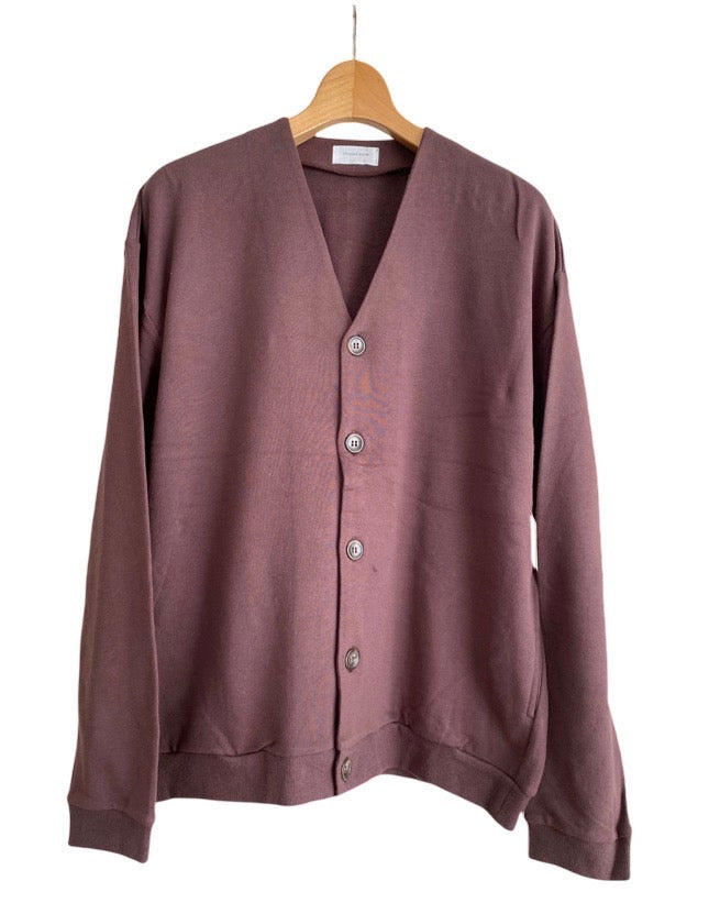 212MU ミニ裏毛 リブ付きカーディガン サイドポケットL/S