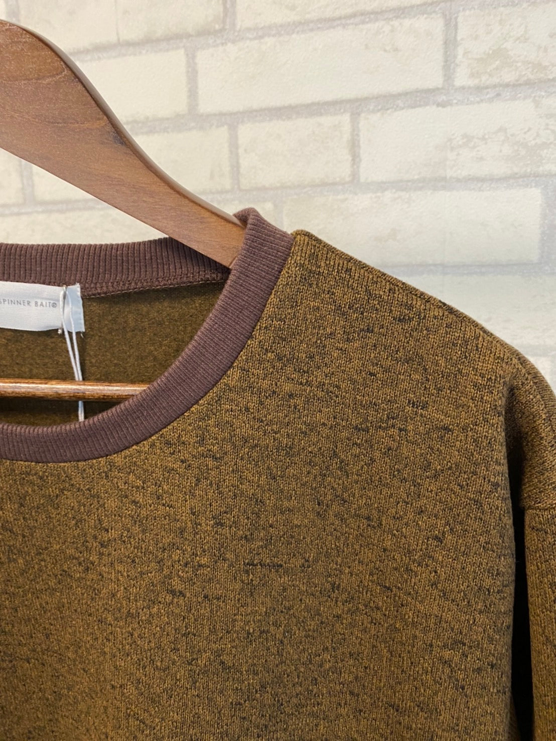 123MF メランジェフリース リブクルーネック