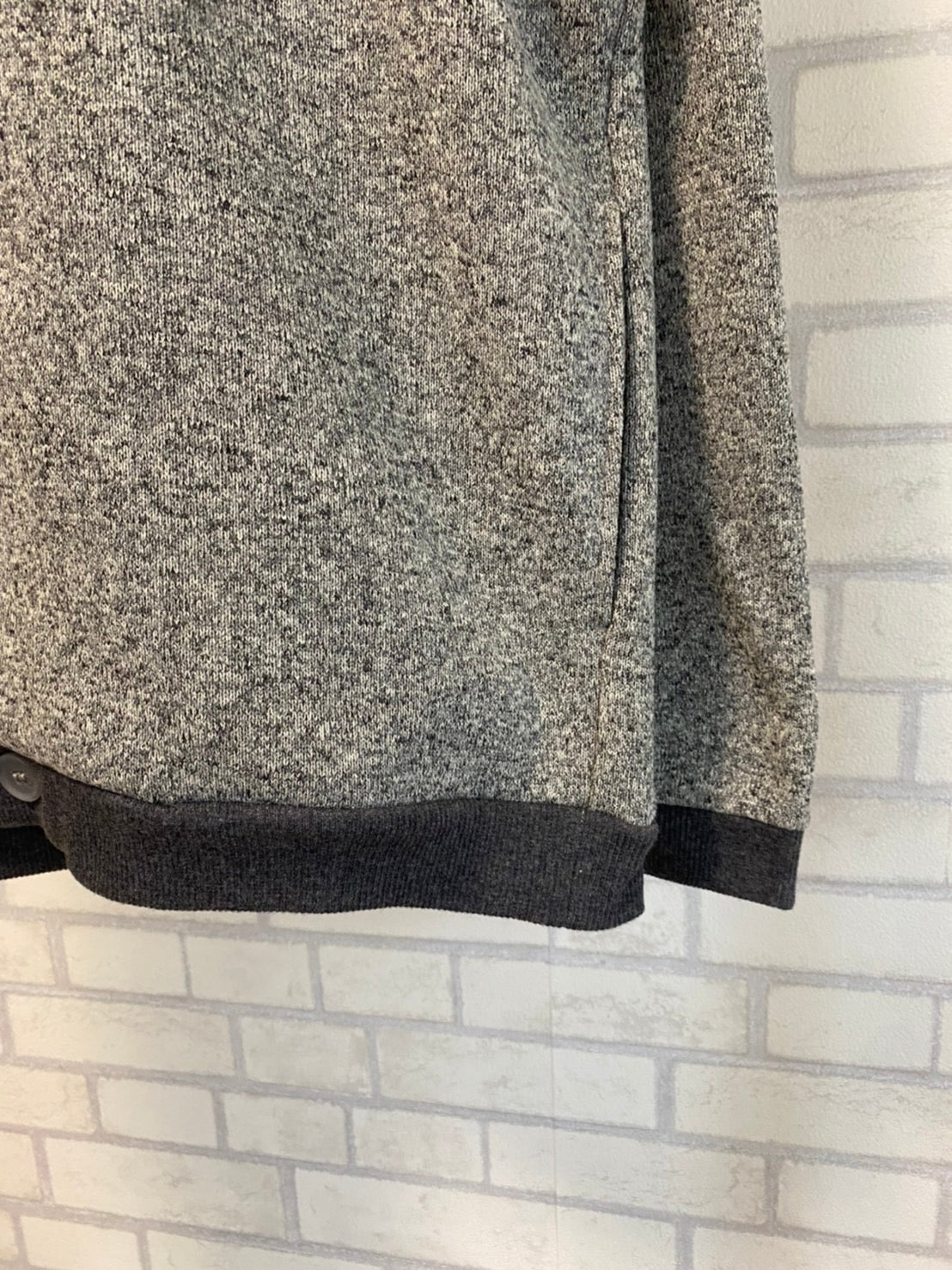 212MF メランジェフリース リブカーディガン