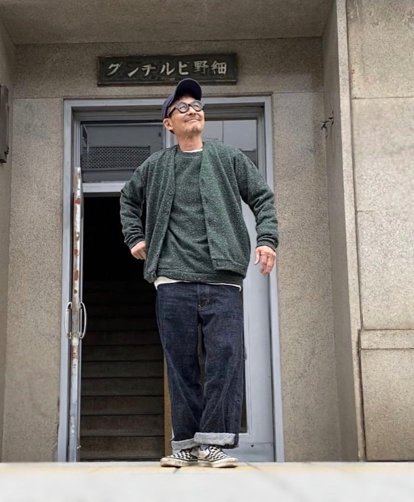212N ネップ接結 リブカーディガン
